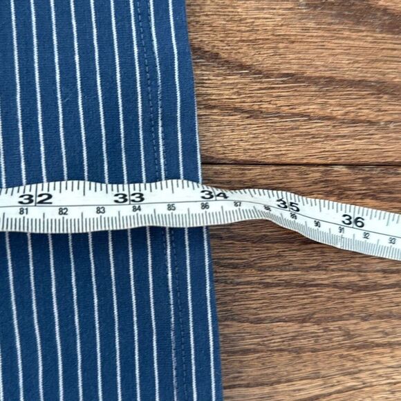 A New Day blue striped extended shoulder alone dress medium - Picture 9 of 11